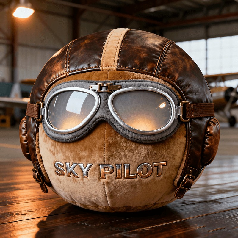 Personalized Pilot Helmet Spherical Shaped Pillow Birthday Gift For Brother - Tradiviet