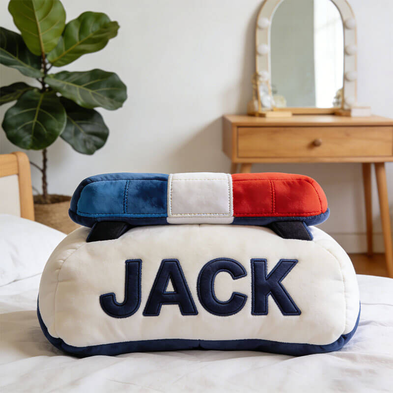 Personalized Police Light Shaped Pillow Police Lover Plush Gift For Son - Tradiviet