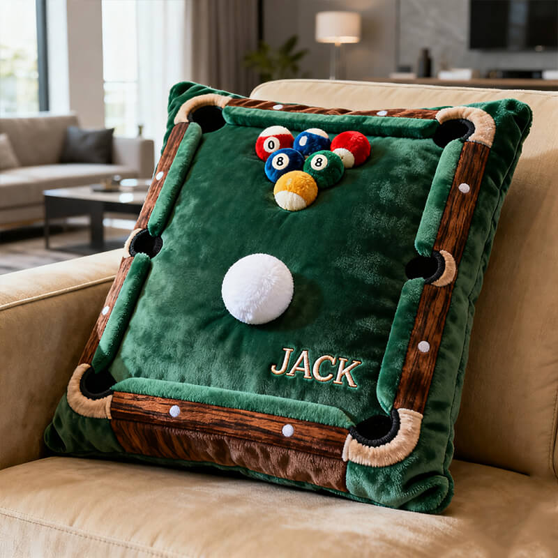 Personalized Pool Table Shape Pillow idea Unique Gifts For Brothers - Tradiviet