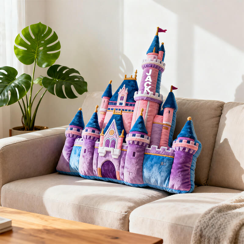 Personalized Princess Castle Pillow  Fairy Tale Decorative Pillow Gift for Her - Tradiviet