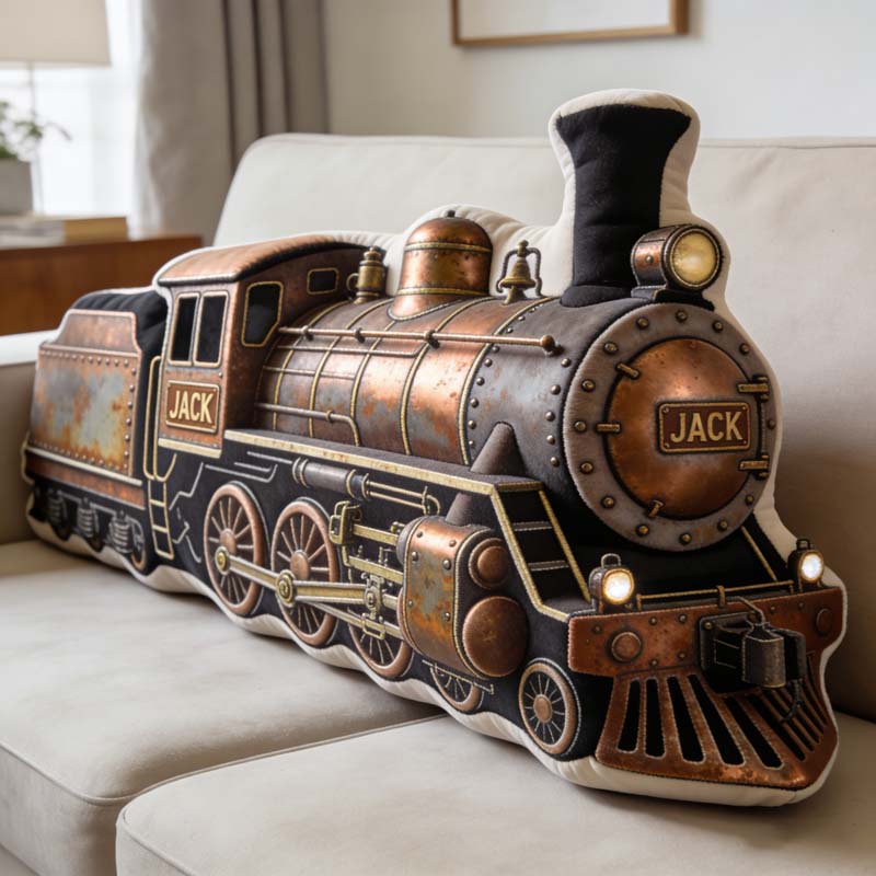 Personalized Retro Train Shaped Pillow Best Fathers Day Presents For Husband - Tradiviet