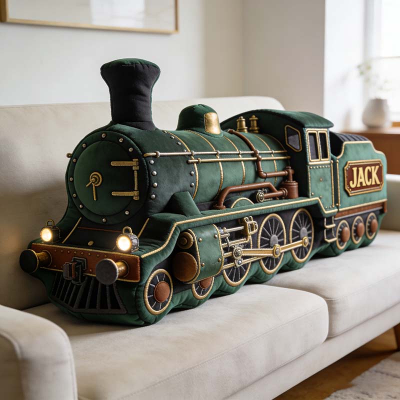 Personalized Retro Train Shaped Pillow Best Fathers Day Presents For Son - Tradiviet