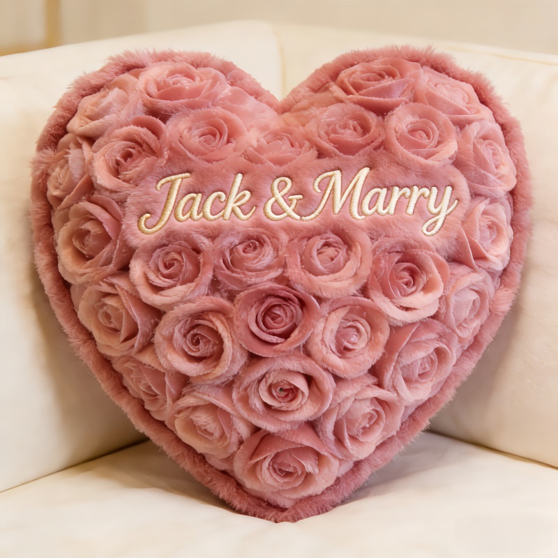 Personalized Rose Heart Shaped Pillow Mothers Day Gift For Friends - Tradiviet