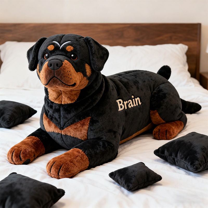Personalized Rottweiler Shaped Pillow Bonus Mom Gifts Mothers Day Ideas - Tradiviet