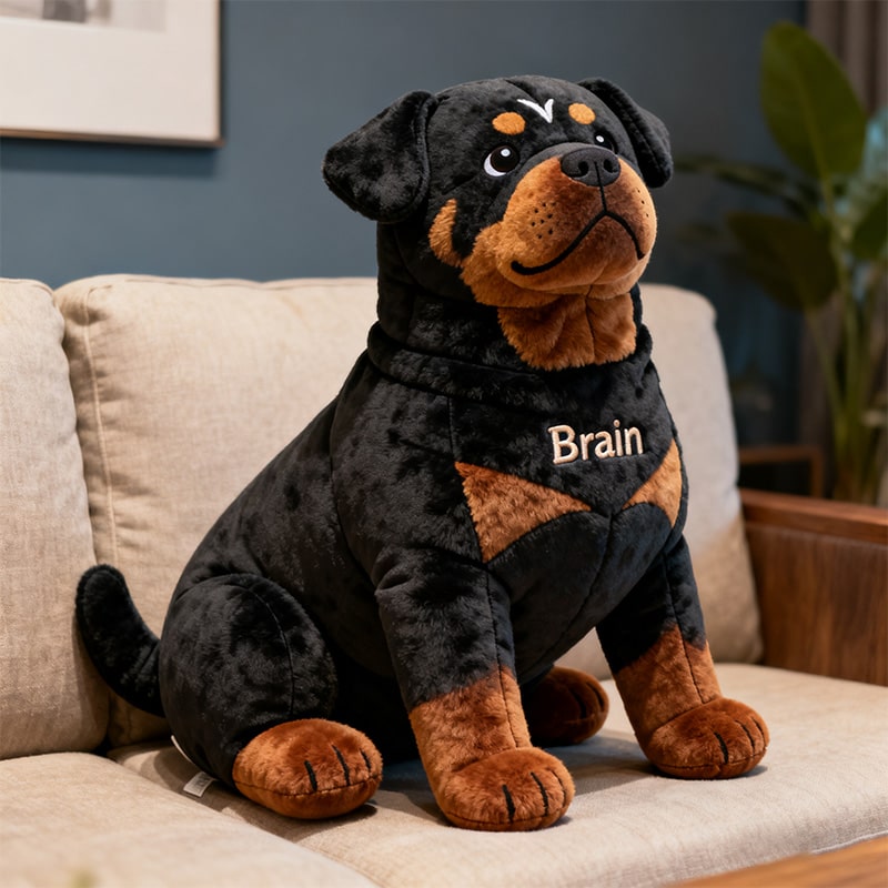 Personalized Rottweiler Shaped Pillow Good Gifts For Mom Birthday - Tradiviet