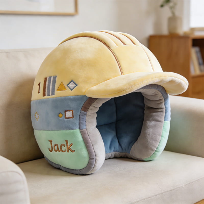 Personalized Safety Helmet Shaped Pillow Birthday Gift Ideas For Brother - Tradiviet