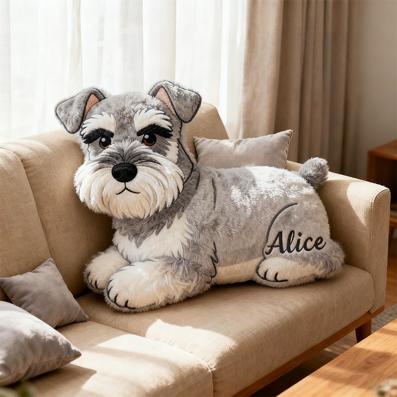 Personalized Schnauzer Shaped Pillow Special Mothers Day Gifts For Mom - Tradiviet