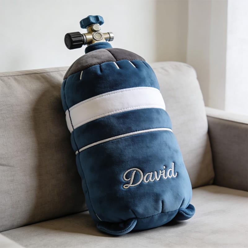 Personalized Scuba Tank  Pillow Ocean Lover Plush Unique  Gift For Him - Tradiviet