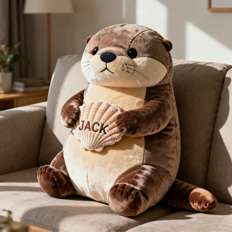 Personalized Sea Otter Shaped Pillow Birthday Gifts For Brothers In Law - Tradiviet