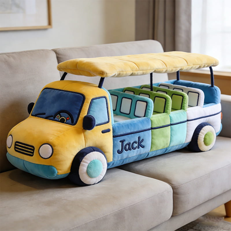 Personalized Sightseeing Car Shaped Pillow Travel Love Plush Gift For Her - Tradiviet