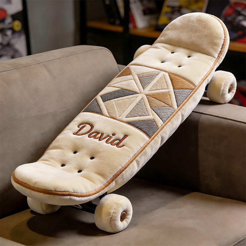 Personalized Skateboard Shaped Pillow Birthday Gift Ideas For Husband - Tradiviet