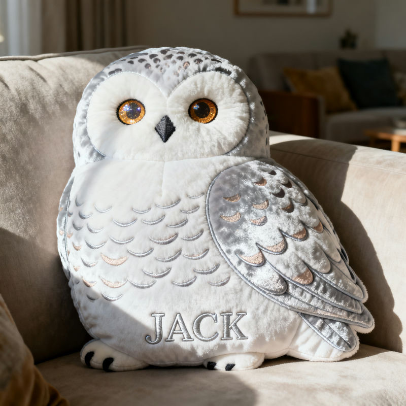 Personalized Snowy Owl Shaped Pillow Birthday Gift Ideas For Brother - Tradiviet