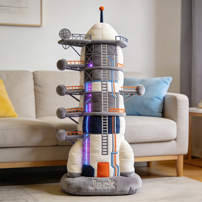 Personalized Space Launch Station Shaped Pillow Best Gifts For Husband - Tradiviet