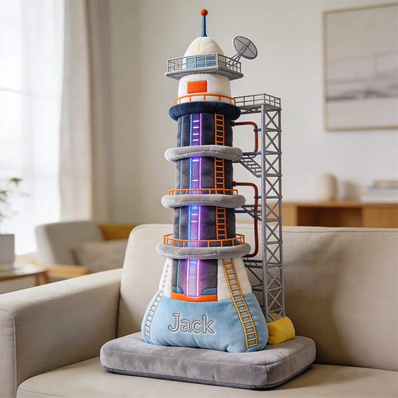 Personalized Space Launch Station Shaped Pillow Gifts For Brothers - Tradiviet