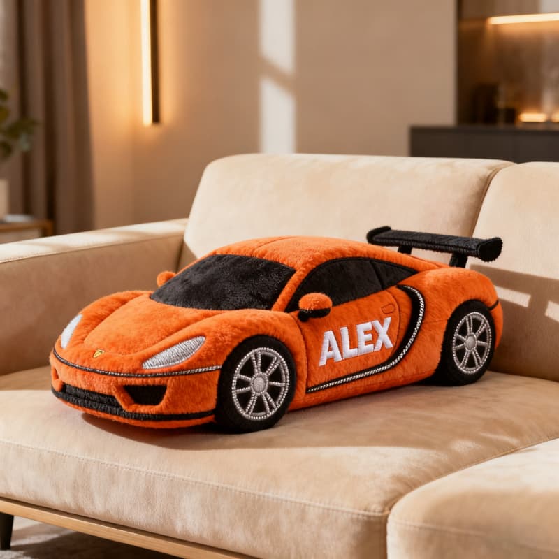 Personalized Sports Car Shaped Pillow Car Lovers Plush Best Gift For Him - Tradiviet