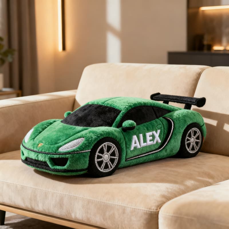 Personalized Sports Car Shaped Pillow Car Lovers Plush Best Gift For Him - Tradiviet