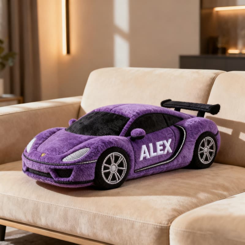Personalized Sports Car Shaped Pillow Car Lovers Plush Best Gift For Him - Tradiviet