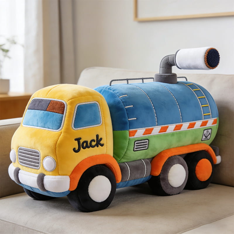 Personalized Sprinkler Truck  Shaped Pillow Birthday Gift Ideas For Son - Tradiviet