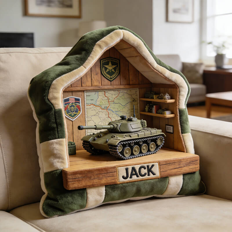 Personalized Tank Model Display Case Shaped Pillow Best Gifts For Husband - Tradiviet