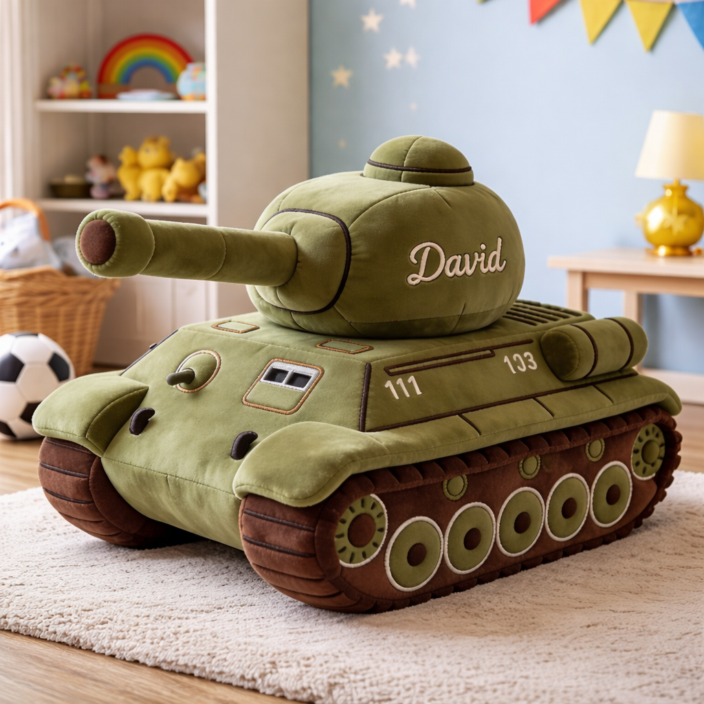 Personalized Tank Shaped Pillow Fathers Day Presents For Husband - Tradiviet