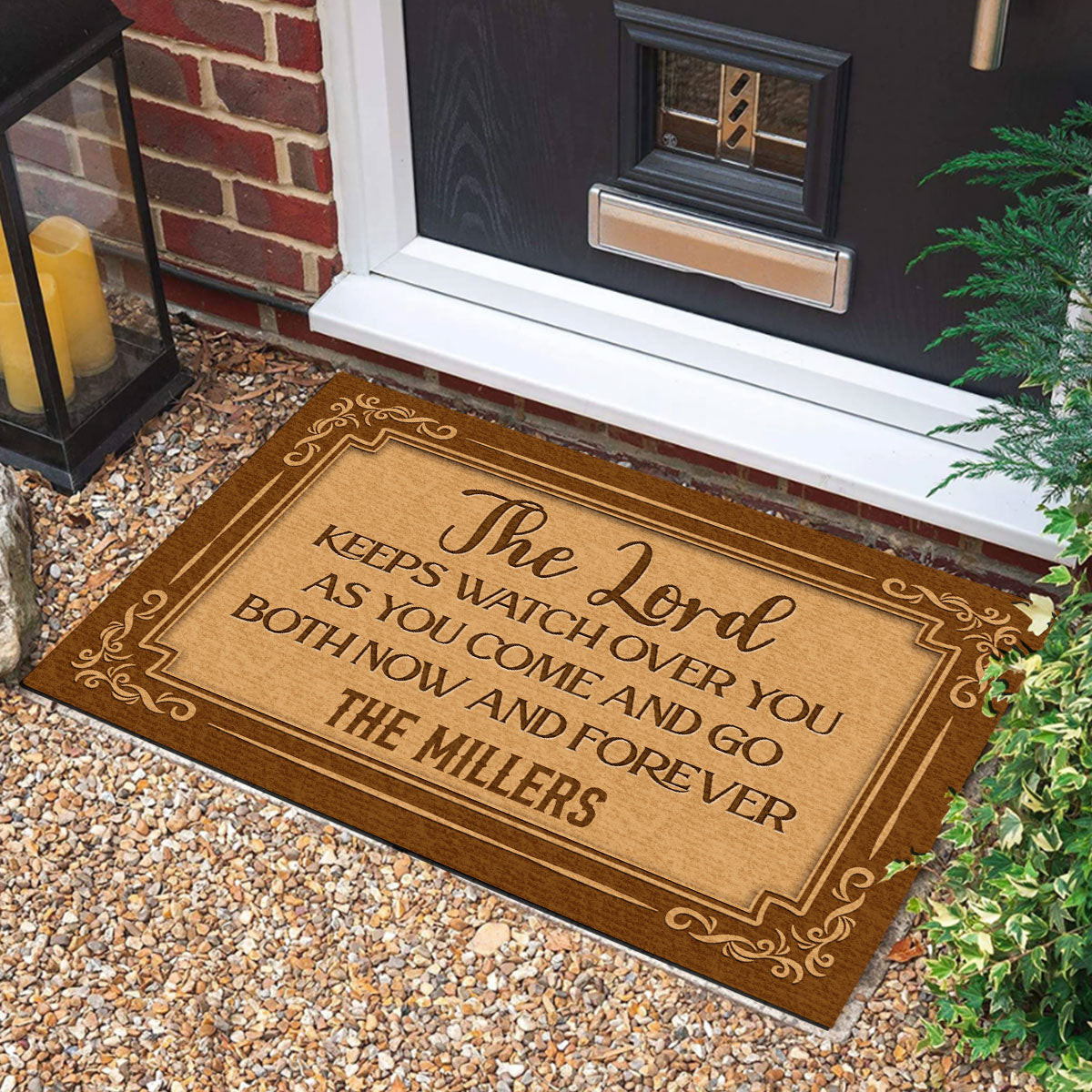 Personalized The Lord Keeps Watch Over You Doormat America's 250th Birthday Mat Patriotic Gifts - Tradiviet