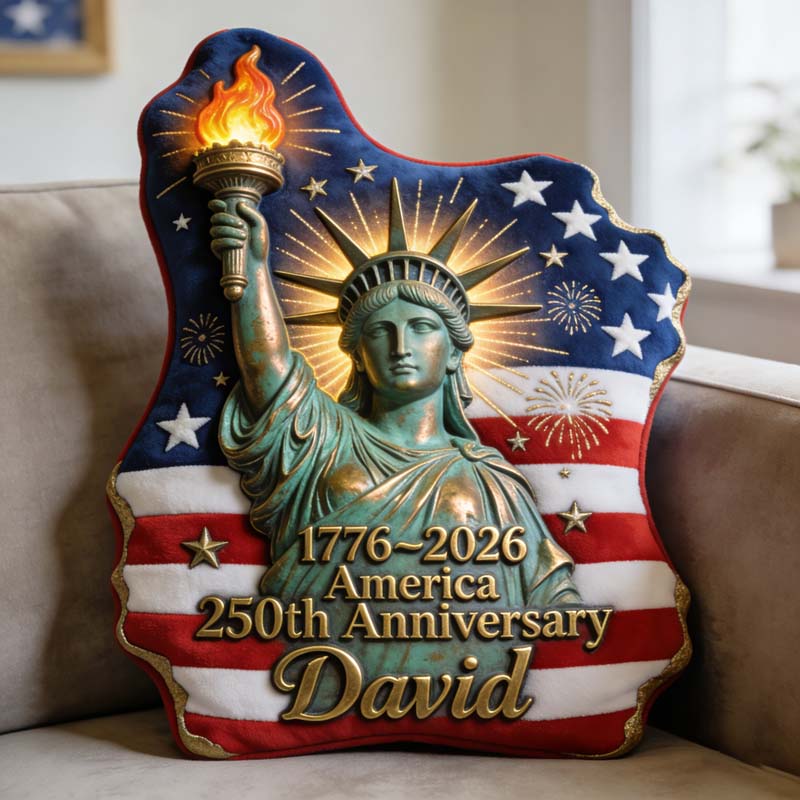 Personalized US 250th Anniversary Shaped Pillow Patriotic Gifts For Him - Tradiviet