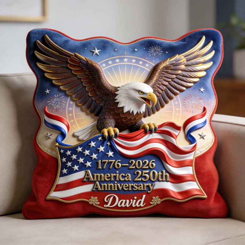 Personalized USA 250Th Anniversary Shaped Pillow Best 4Th Of July Gift - Tradiviet