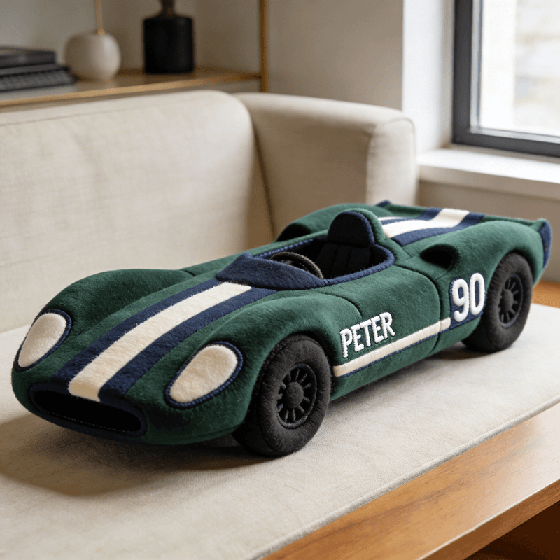 Personalized Vintage Racing Car Shaped Pillow Unique Presents For Him - Tradiviet