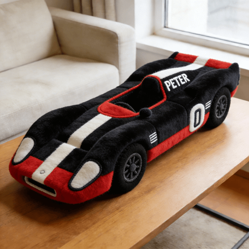 Personalized Vintage Racing Car Shaped Pillow Unique Presents For Son - Tradiviet