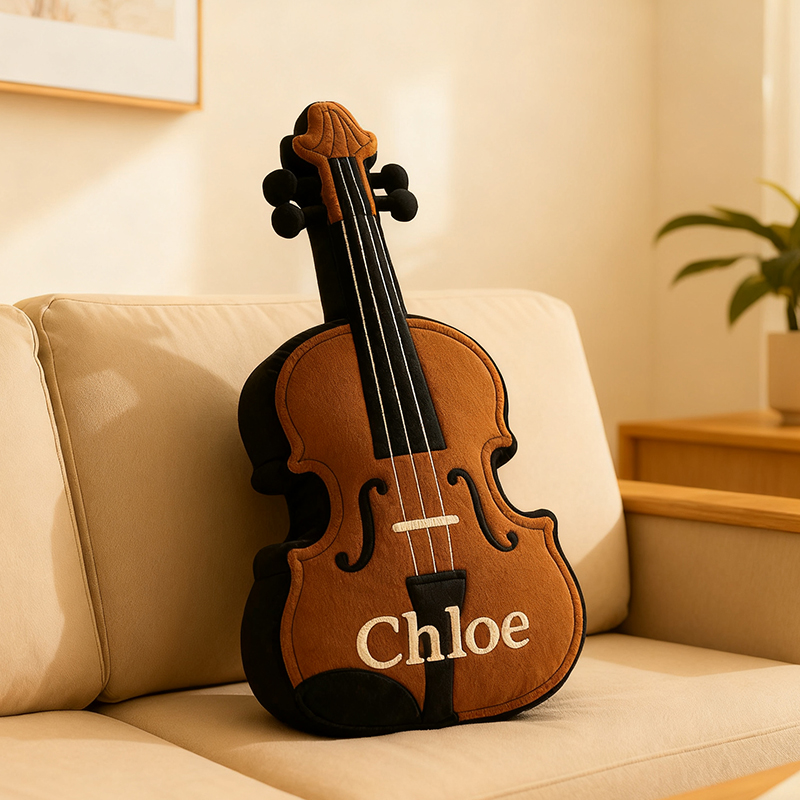 Personalized Violin Shape Pillow Rom Decor Gift Ideas For Husband - Tradiviet