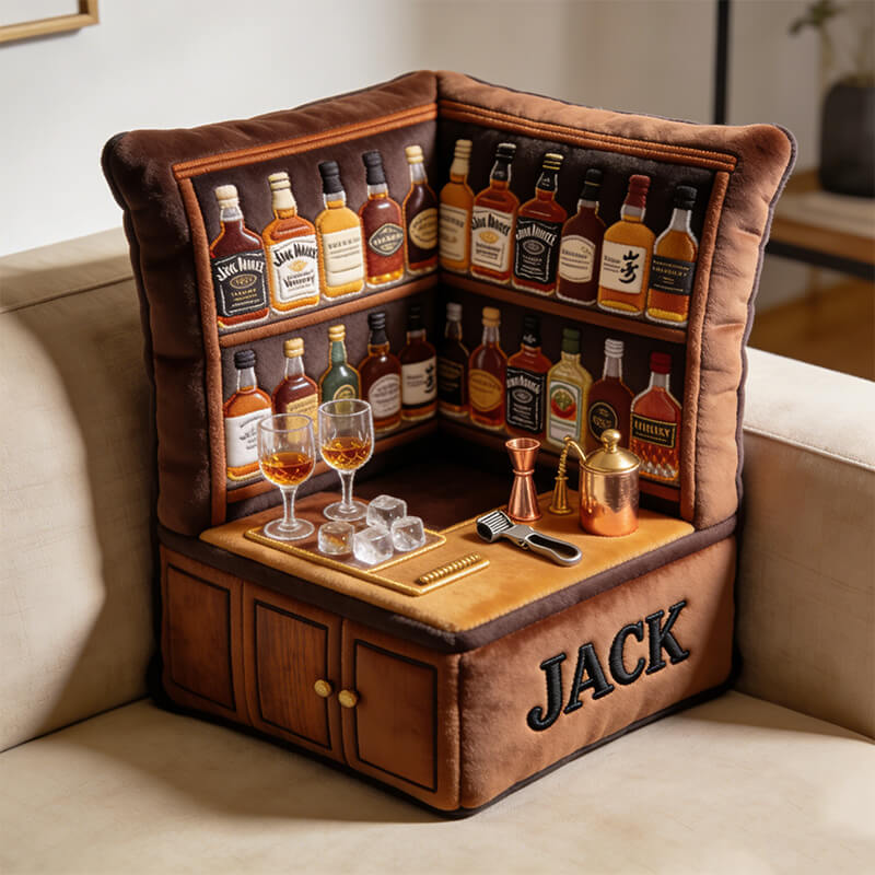 Personalized Whisky Collectors Corner Shape Pillow Cute Sofa Decor Gift For Him - Tradiviet