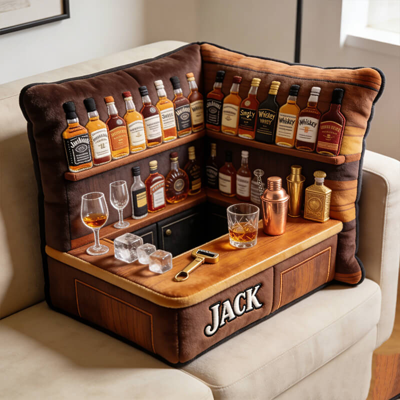 Personalized Whisky Collectors Shape Pillow Cute Sofa Decor Birthday Gift For Him - Tradiviet