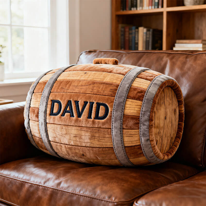 Personalized Wine Barrel Shape Pillow Cute Sofa Decor Best Gift For Brother - Tradiviet