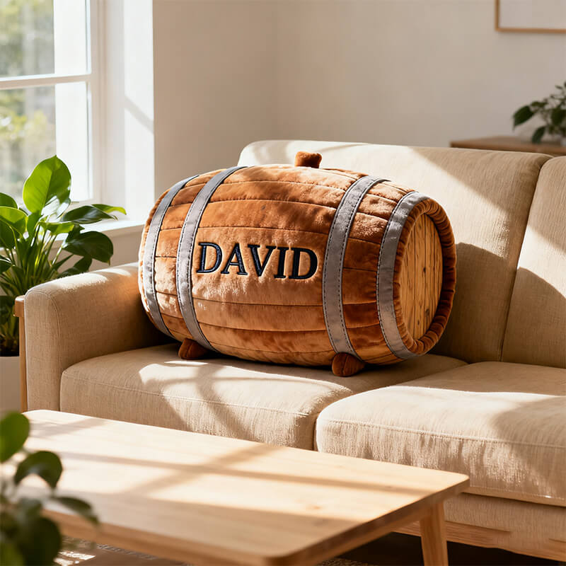 Personalized Wine Barrel Shape Pillow Cute Sofa Decor Best Gift Ideas For Friend - Tradiviet