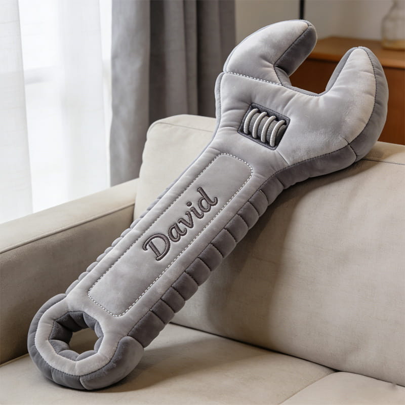 Personalized Wrench Shape Pillow Cute Sofa Decor Best Gift Ideas For Him - Tradiviet