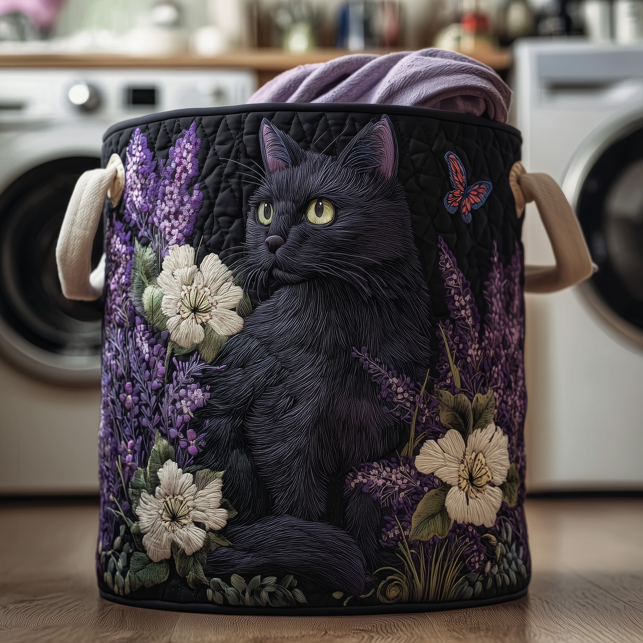 Petal Paws Quilted Laundry Basket Adorable Laundry Basket Good Fathers Day Gifts - Tradiviet