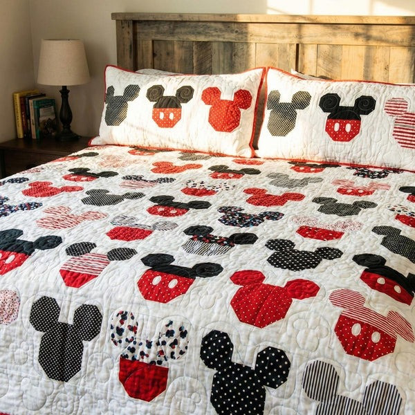 Playful Icons Quilted Bedding Set Decorative Cozy Bedroom Vibe Best Gift For Home - Tradiviet