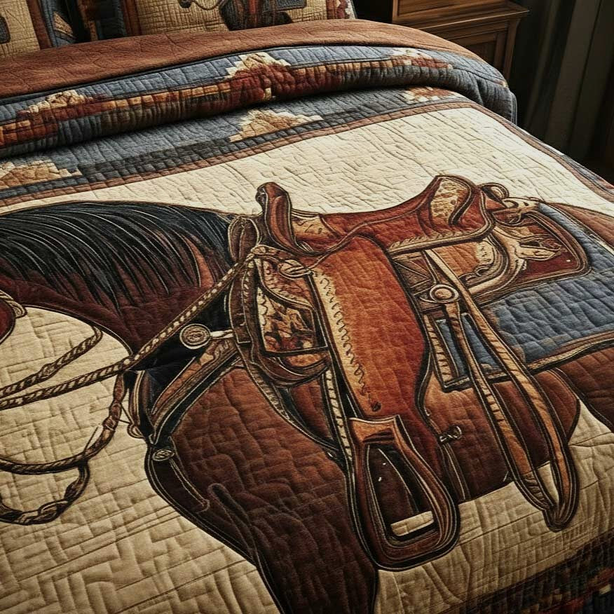 Prairie Horse Quilted Bedding Set Bedroom Decorations Best Gifts For Horse Owners - Tradiviet - Image 4