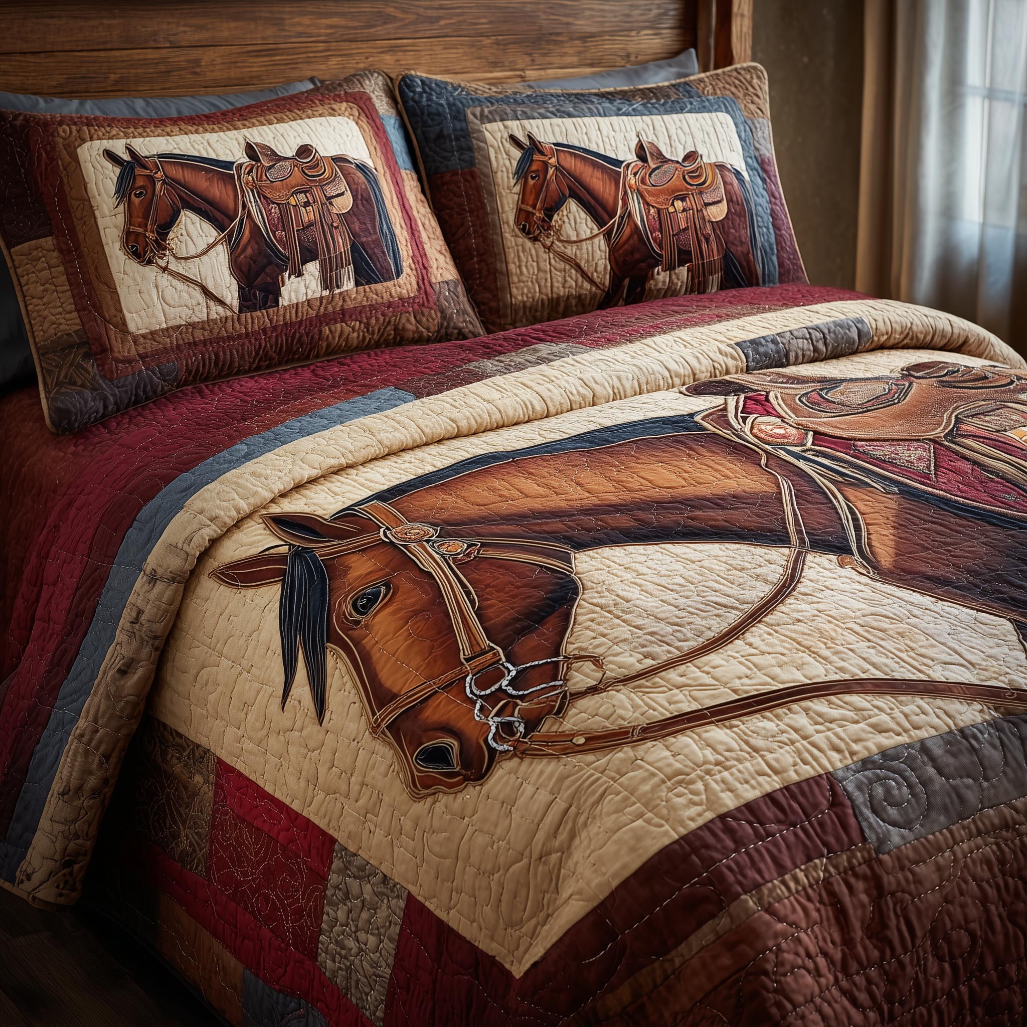 Prairie Horse Quilted Bedding Set Bedroom Decorations Good Gifts For Horse Lovers - Tradiviet