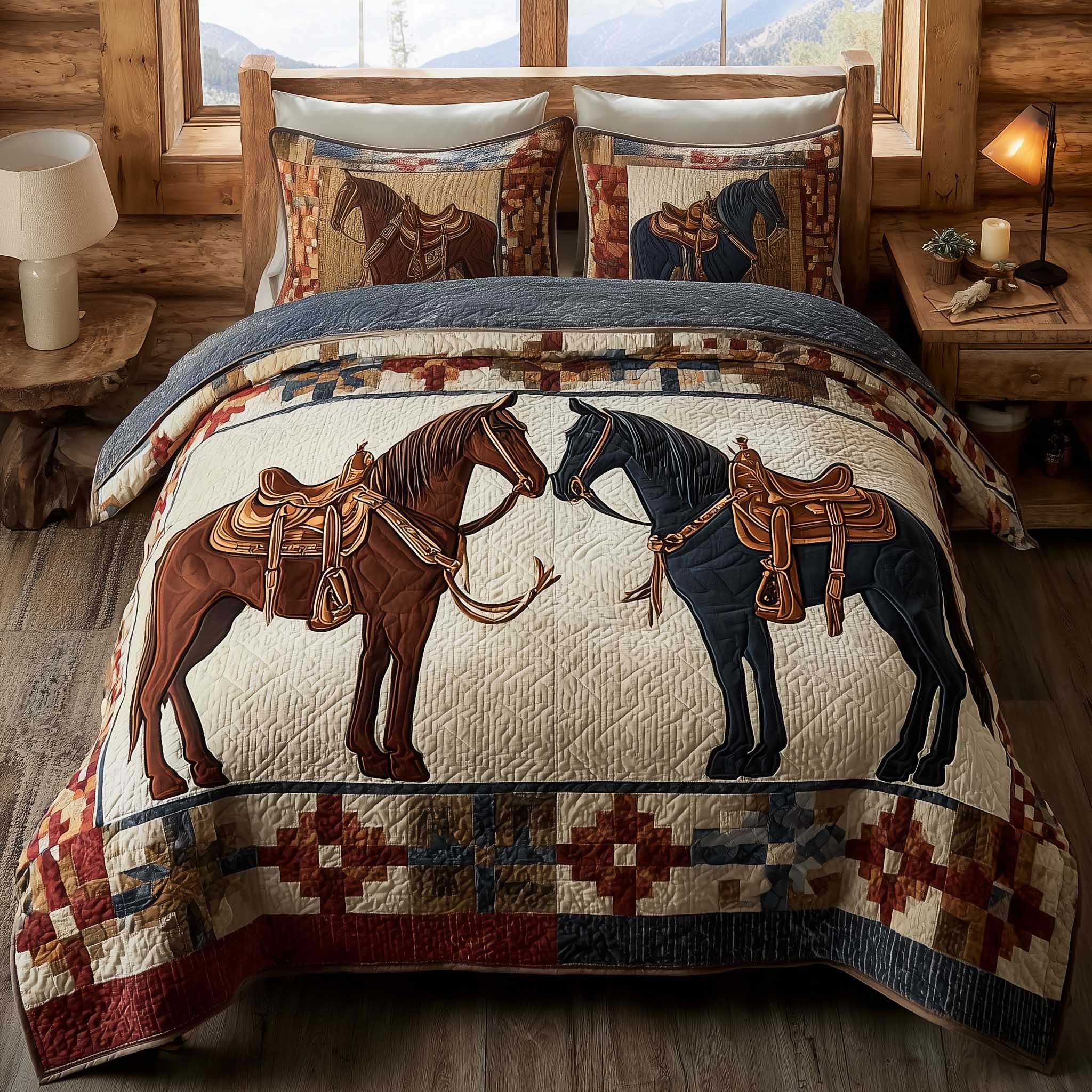 Prairie Horse Quilted Bedding Set Holiday Decorations For Your Room Best Gifts For Horse Owners - Tradiviet