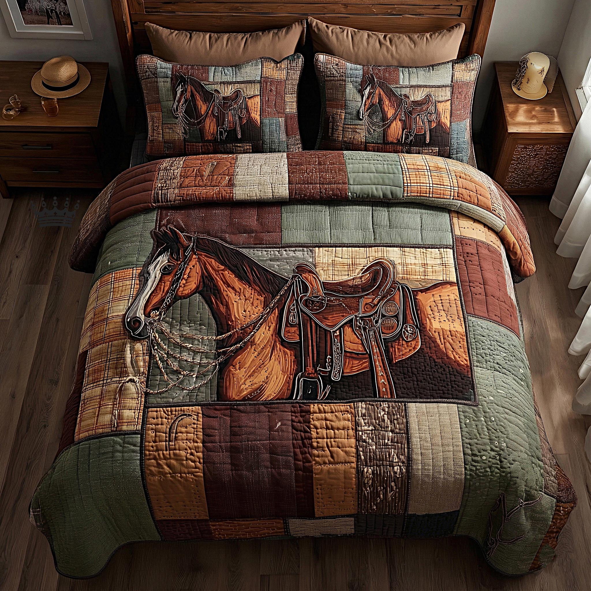 Prairie Horse Quilted Bedding Set Holiday Home Decor Horse Themed Gifts For Adults - Tradiviet