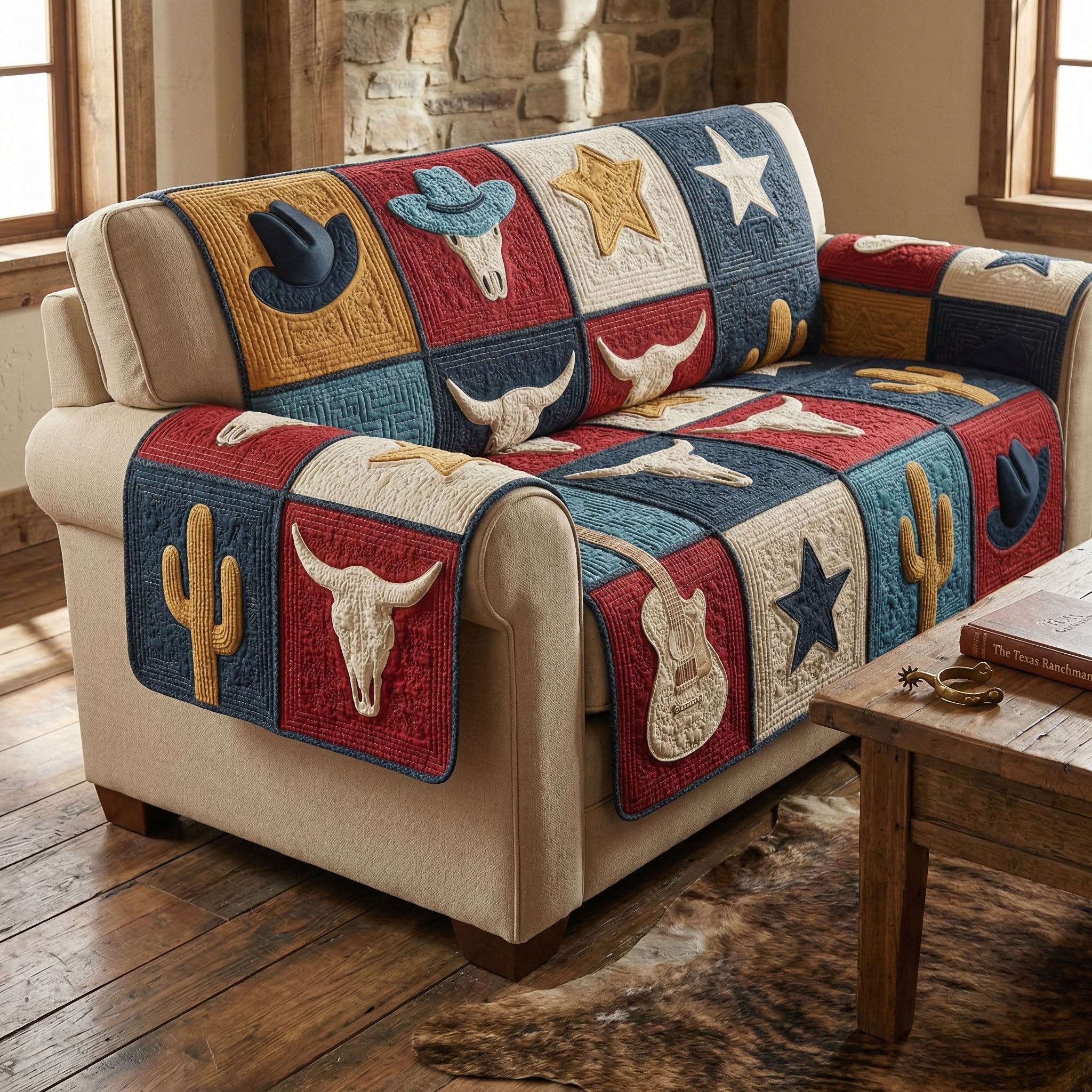 Prairie Soul Quilted Sofa Cover Rustic Prairie Home Decor