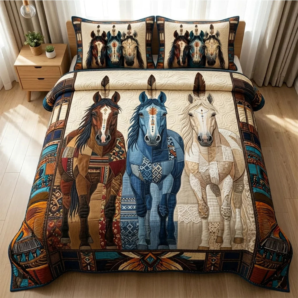 Prairie Soul Runner Quilted Bedding Set Bedroom Decorations Gift For Nature Lovers - Tradiviet