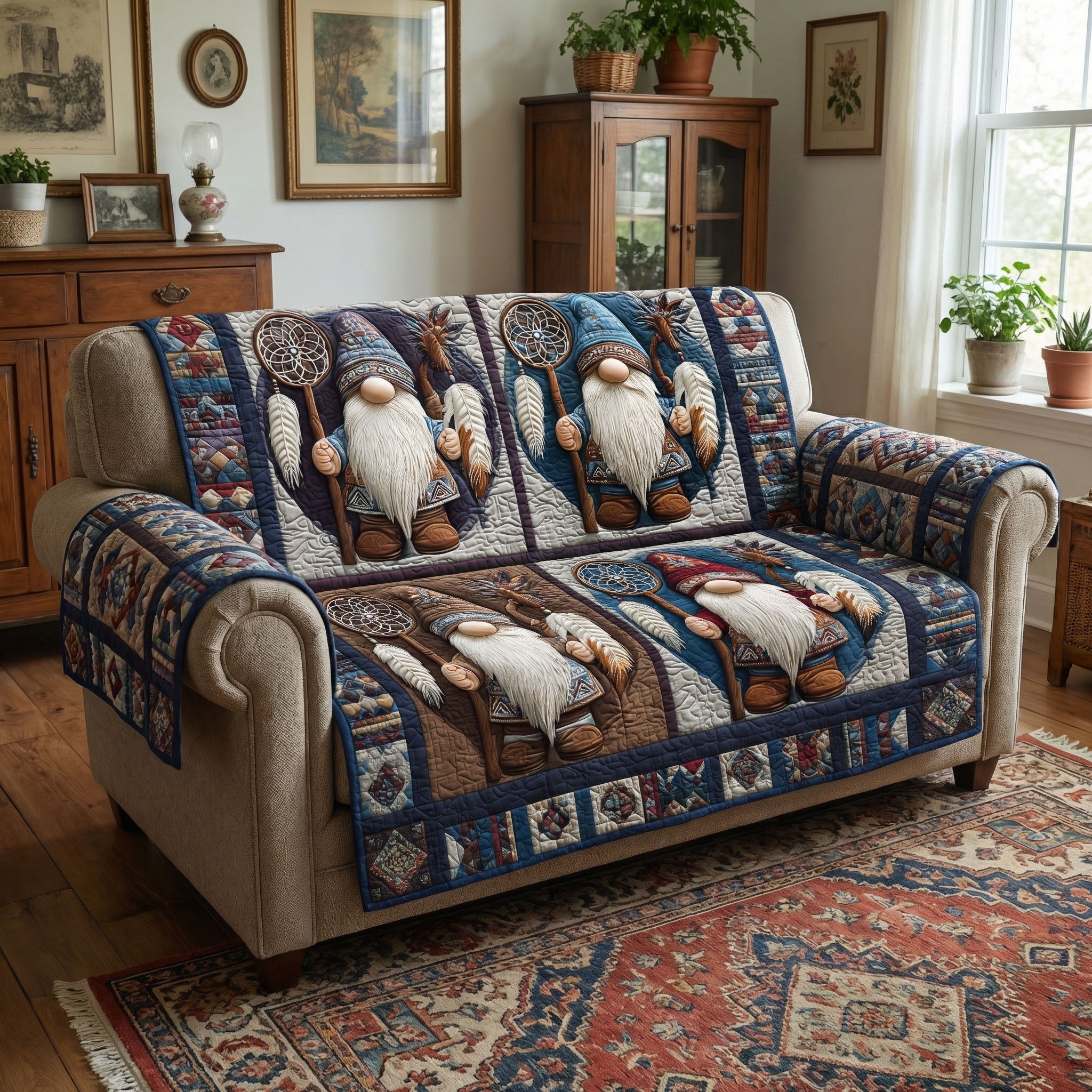 Prairie Spirit Song Quilted Sofa Cover Prairie Inspired Living Room Decor
