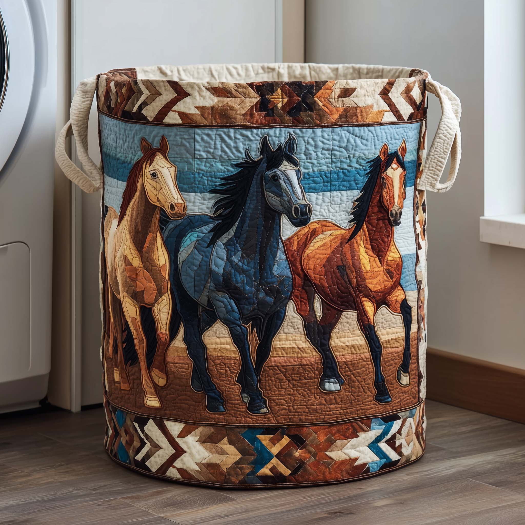 Prairie Trio Quilted Laundry Basket Cool Laundry Hamper Gift Ideas For Mom - Tradiviet