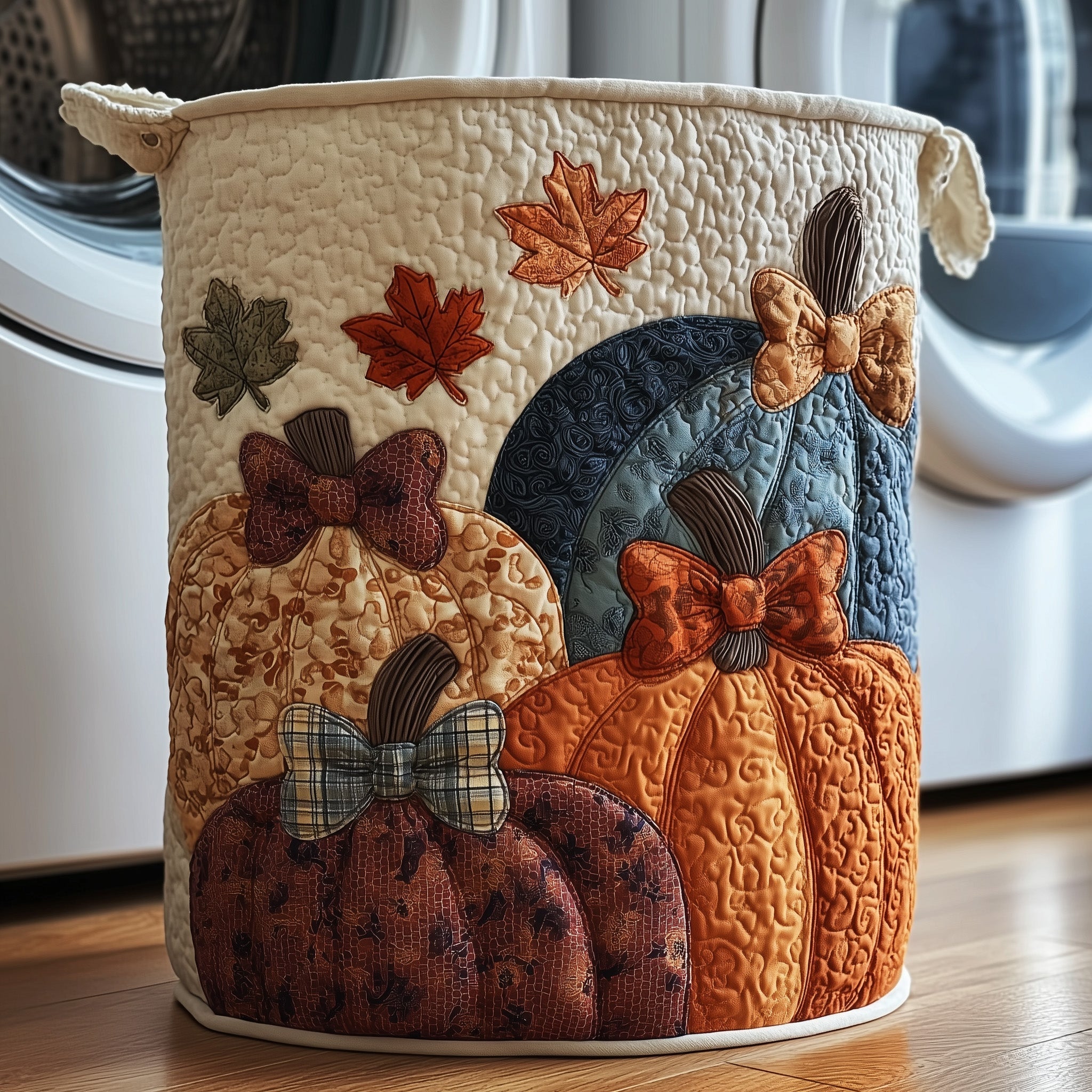 Pumpkin Haven Quilted Laundry Basket Holiday Room Decor Best Gifts For Dad - Tradiviet