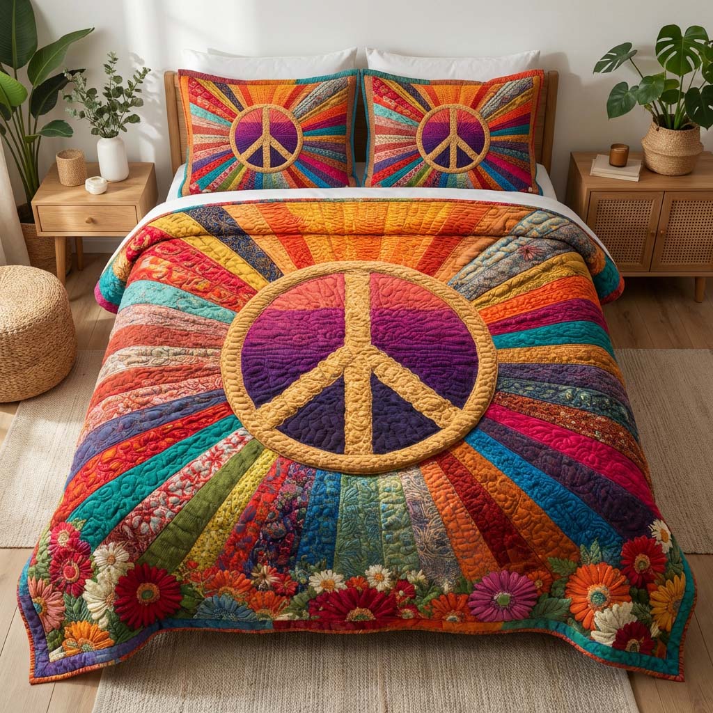Radiant Freedom Quilted Bedding Set Bedroom Decorations Gift For Nature Lovers - Tradiviet
