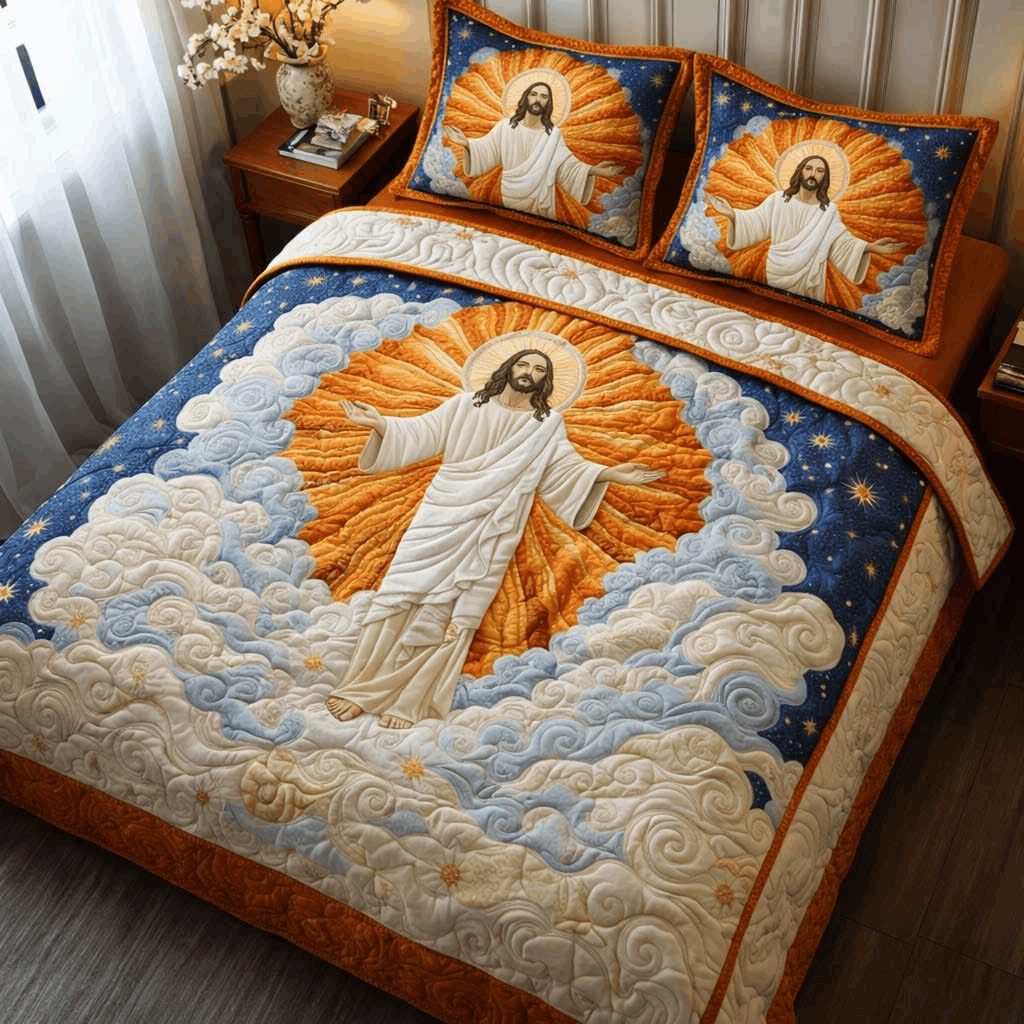 Radiant Glory Quilt Bedding Set Christian Comforter Sets Gift for Christian Mom
