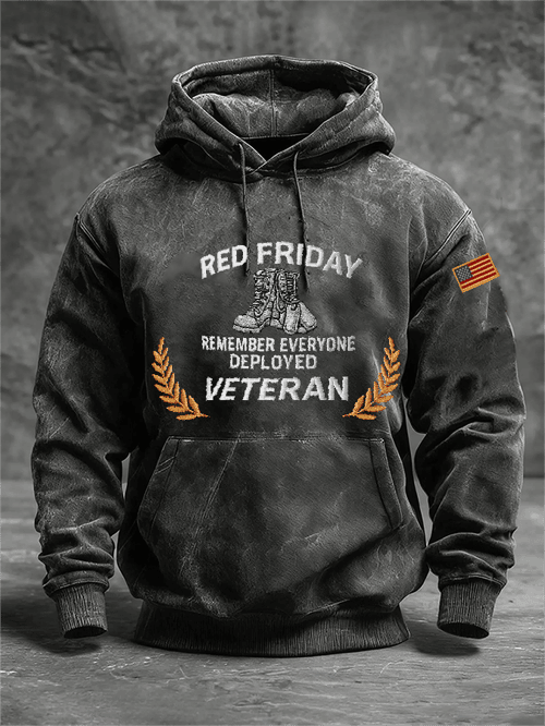 Red Friday Hoodie Remember Everyone Deployed Veteran Pullover Patriotic Gift Ideas - Tradiviet - Image 2