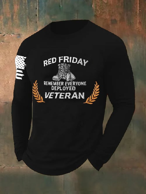 Red Friday Long Sleeve Shirt Remember Everyone Deployed Veteran Clothing Gift Ideas - Tradiviet